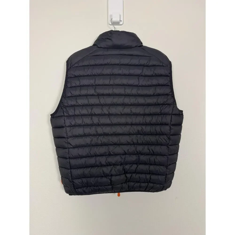 Save The Duck Puffer Vest Mens XL Black Ultra Light Quilted Padded Gilet